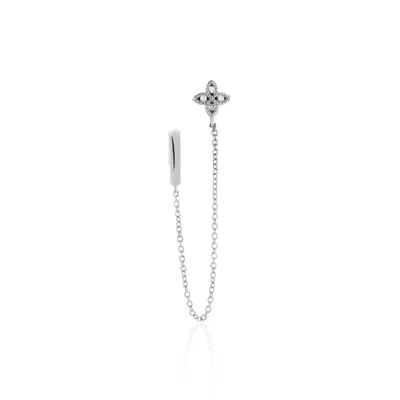 Bijou D'oreille Unitaire Argent Blanc Gosse Oxydes De Zirconium