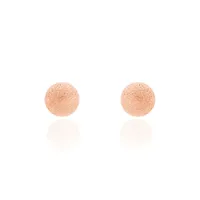Boucles D'oreilles Puces Fidelia Boule Sablee Or Rose