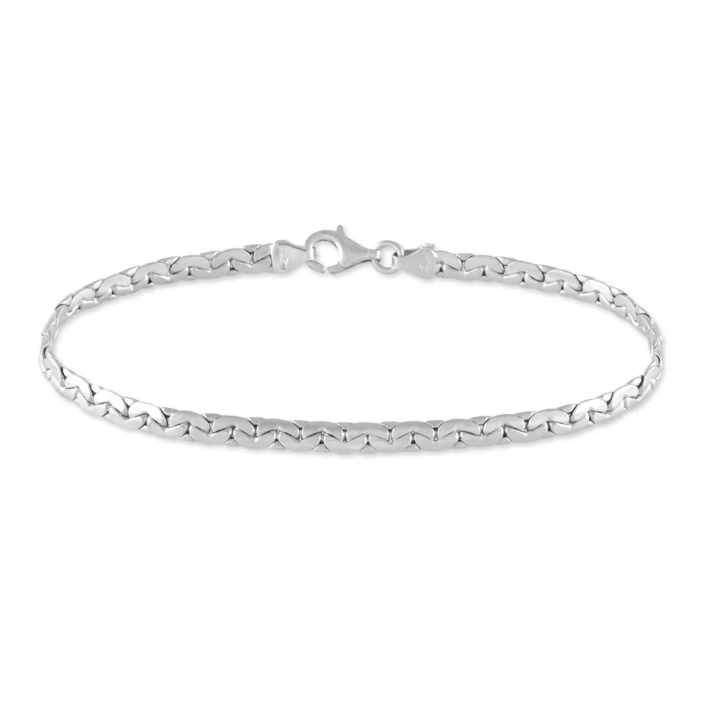 Bracelet Ivy Maille Haricot Or Blanc