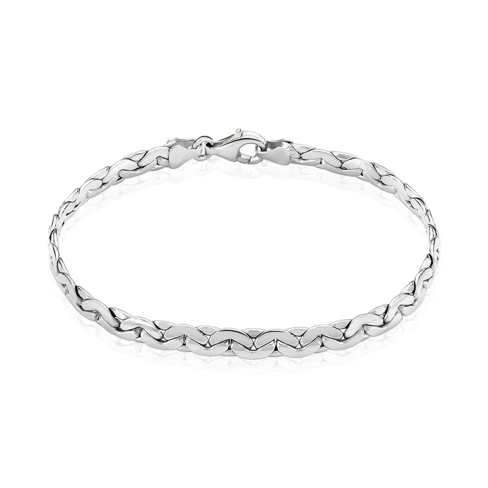Bracelet Ivy Maille Haricot Or Blanc
