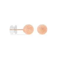 Boucles D'oreilles Puces Fidelia Boule Sablee Or Rose
