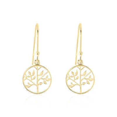Boucles D'oreilles Pendantes Plaqué Or Jaune Galvina