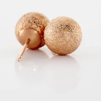 Boucles D'oreilles Puces Fidelia Boule Sablee Or Rose