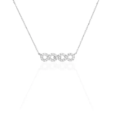 Collier Or Blanc Oxyde De Zirconium