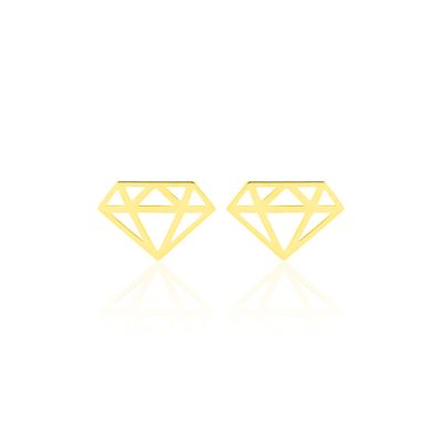 Boucles D'oreilles Puces Origami Or Jaune