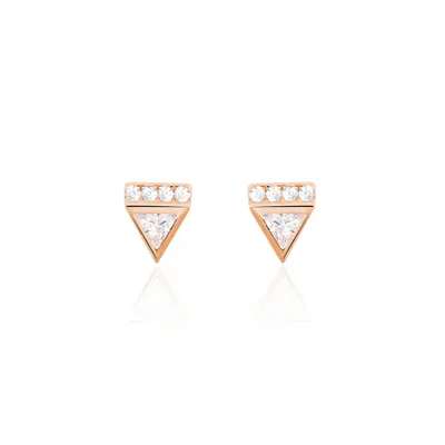 Boucles D'oreilles Puces Smita Argent Rose Oxyde De Zirconium