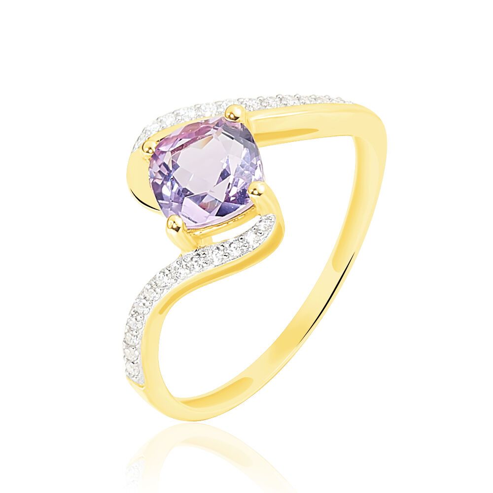 Bague Maria-serena Or Blanc Topaze Et Oxyde De Zirconium