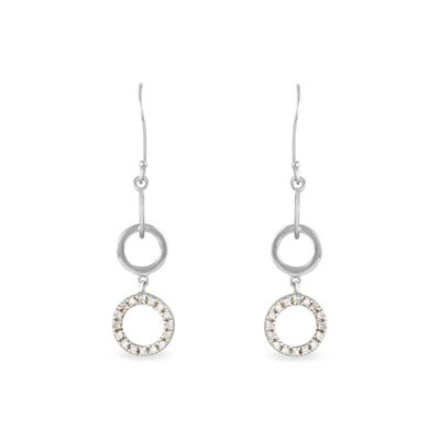 Boucles D'oreilles Pendantes Solin Argent Blanc Oxyde De Zirconium