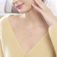 Collier Amance Or Blanc Topaze Et Oxyde De Zirconium