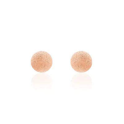 Boucles D'oreilles Puces Fidelia Boule Sablee Or Rose