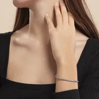 Bracelet Jayna Maille Palmier Or Blanc