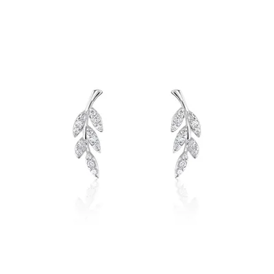 Boucles D'oreilles Puces Alma Argent Blanc Oxyde De Zirconium