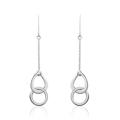 Boucles D'oreilles Pendantes Joy Argent Blanc