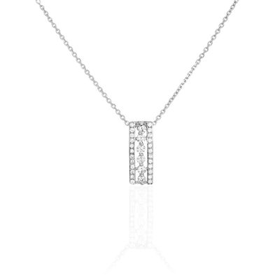 Collier Or Blanc Oxyde De Zirconium