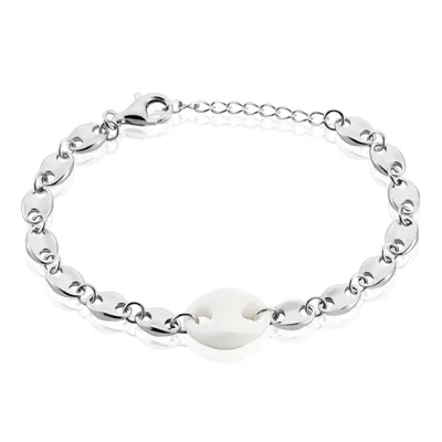 Bracelet Ashoka Argent Blanc Céramique