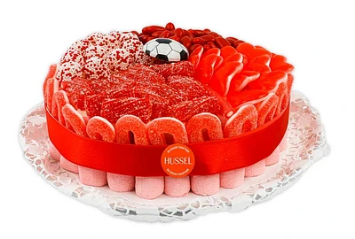 Bolo de Gomas Vermelho com Bola Futebol 1Kg