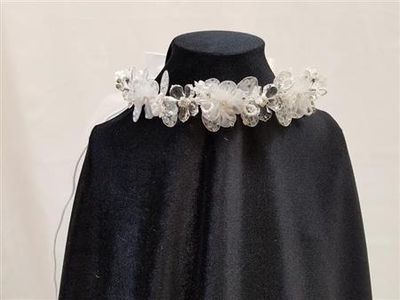 Communion veil with flower crown