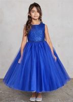 Sequin with Pearl Criss Cross Bodice Tulle Skirt