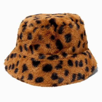 Cheetah Print Plush Bucket Hat