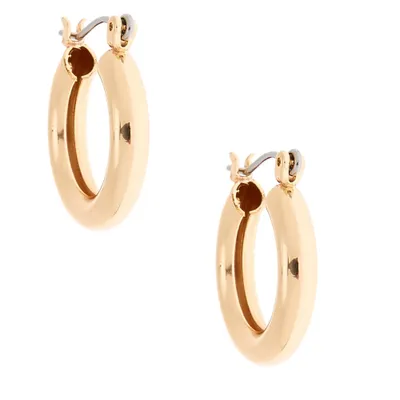 Gold 20MM Tube Hoop Earrings