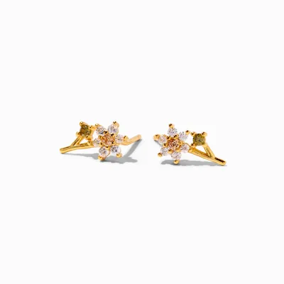 Sterling Silver Gold Tulip Garden Stud Earrings