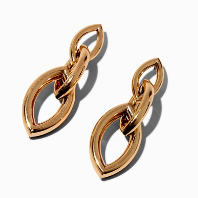 Gold-tone Oval Chain Link 2" Drop Earrings