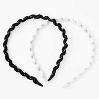 Black and White Twisted Cord Headbands - 2 Pack