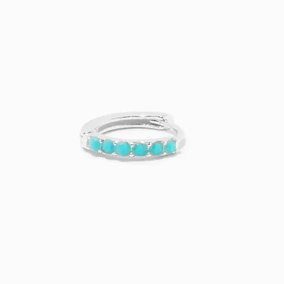 Sterling Silver 20G Cartilage Turquoise Clicker Hoop Earring
