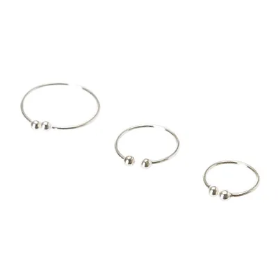 Graduated Silver Faux Septum Ring Set