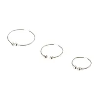 Graduated Silver Faux Septum Ring Set