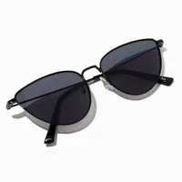 Slim Black Metal Cat Eye Sunglasses