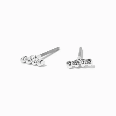 Silver Bead Stud Earrings