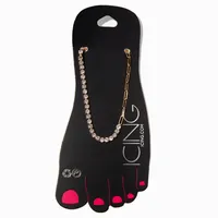 Gold Half Cubic Zirconia Paperclip Chain Anklet