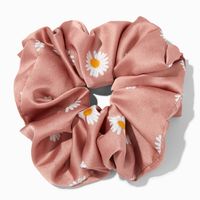 Giant Silky Pink Daisy Hair Scrunchie