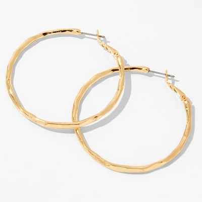 Gold-tone 60MM Molten Hoop Earrings