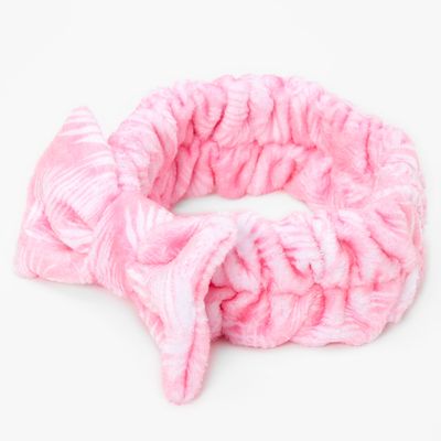 Pink Palm Makeup Bow Headwrap