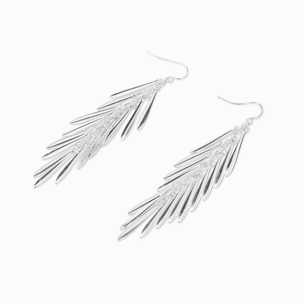 Silver Fringe 3.5" Drop Earrings