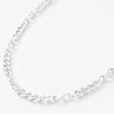 Silver Curb Chain 14" Necklace