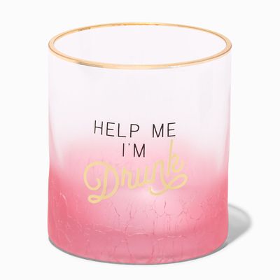 Help Me I'm Drunk Pink Frost Cocktail Glass