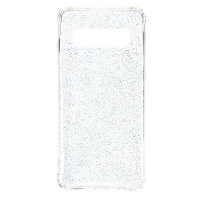 Clear Holographic Glitter Protective Phone Case - Fits Samsung Galaxy S10