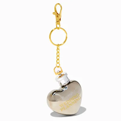 'Because Wedding Planning' Heart Shaped Flask Keychain