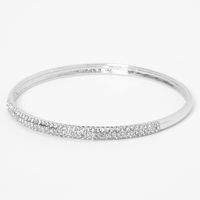 Silver Pave Rhinestone Bangle Bracelet