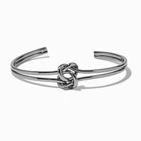 Hematite-tone Double Knot Cuff Bracelet