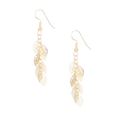 Gold Leaf Cut Out Drop Earrings