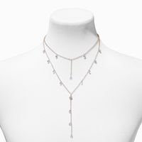 Holf Crystal Drip Y-Neck Multi-Strand Necklace