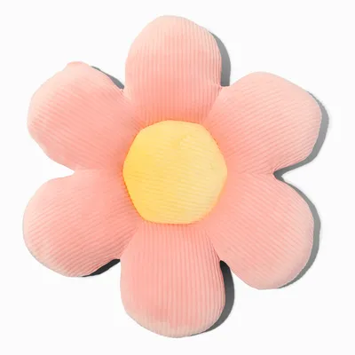 Daisy Shaped Rib Knit Pillow