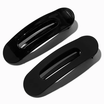 Matte Black Hair Claw Barrettes - 2 Pack