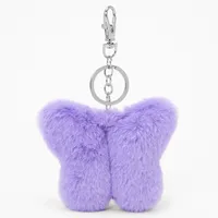 Purple Butterfly Pom Pom Keychain