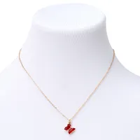 Butterfly Birthstone 16" Gold Pendant Necklace