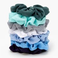 Blues & Greens Solid Hair Scrunchies - 7 Pack